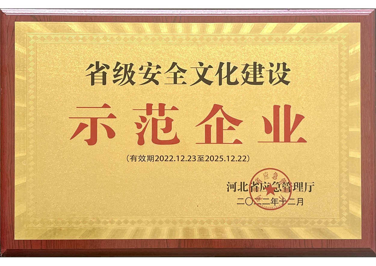 省级安全文化建设示范企业